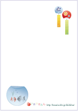 簡単カード”風鈴と金魚”の型の画像とリンク