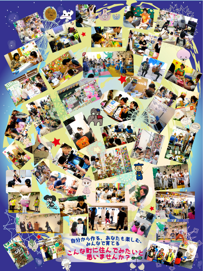 曼荼羅のイメージマップです。写真で曼荼羅を表現し、まさに育フェスの臨場感を感じます。こんな街に住んでみたくありませんか？写真をクリックすると各団体のことがもっとわかりますよ！