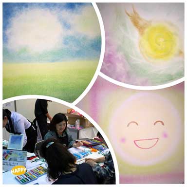 ～立ち寄り絵描き屋のりさんすめちゃんと描く～　　パステルシャインアート　♪ おもいえさん ♪